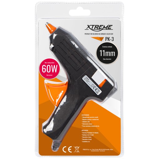 PIŠTOĽ NA TEPLOLEPENIE 60W 11MM VÝKONNÉ LEPIDLO + SADA 2 NÁPLŇOV