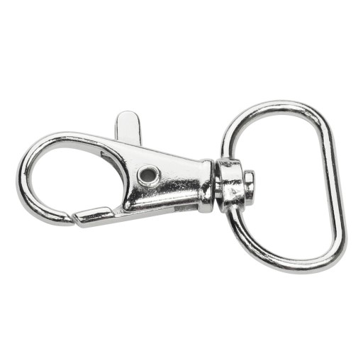 KARABÍNA kovová krajčírska kľúčenka 42/21mm STRIEBORNÁ
