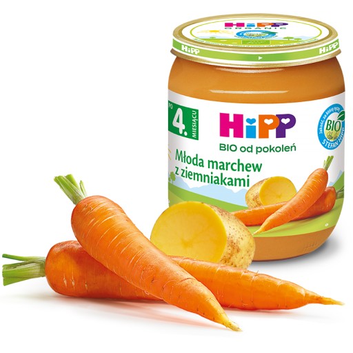 HiPP BIO Mladá mrkva so zemiakmi, 125 g