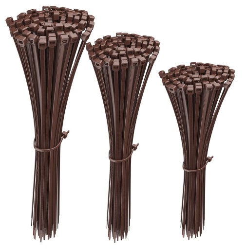 100ks KABELOVÉ VIAZAČKY HNEDÉ KABELOVÉ VIAZAČKY 2,5X80 mm