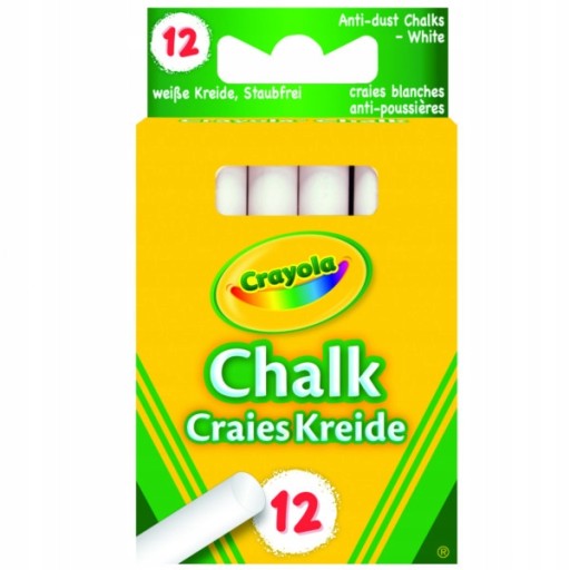 Crayola Bezprašná biela krieda 12 ks
