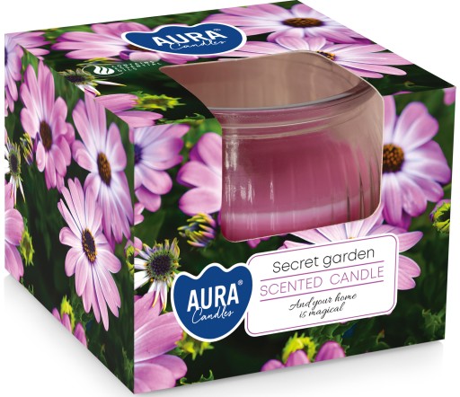 Vonná sviečka v skle BISPOL Aura 18H SECRET GARDEN