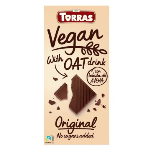 Vegánska čokoláda s ovseným extraktom, bez pridaného cukru, 100g