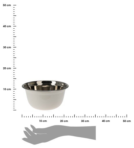 KUCHYŇSKÁ POMOCNÁ oceľová misa na šalát, biela, 22 cm