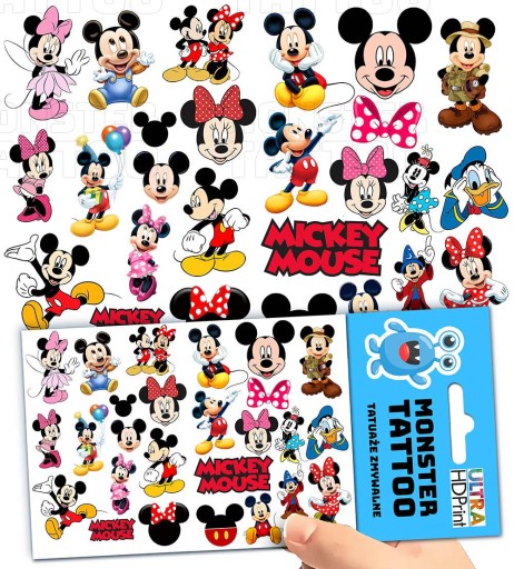 UMÝVAJÚCE DOČASNÉ TETOVANIE PRE DETI MICKEY MOUSE ORIGINÁLNE DIZAJNY