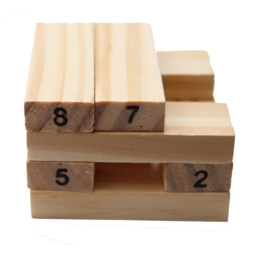 Drevená veža puzzle číselná kocka hra