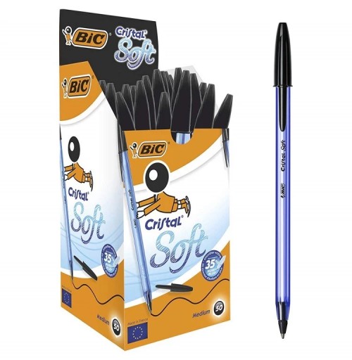 BIC CRISTAL Mäkké guľôčkové pero 1,2 mm ČIERNA