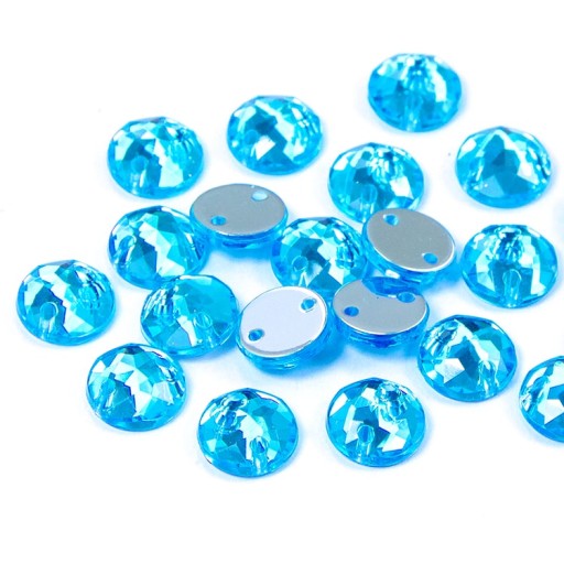 Kamienky na šitie akrylové okrúhle 8x3mm 30 ks