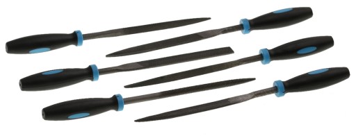 KĽÚČOVÉ IHLOVÉ PILNÍKY S RÚČKOU 180 mm 6 ks