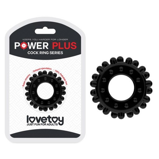 Lovetoy Power Plus krúžok na penis čierny priemer