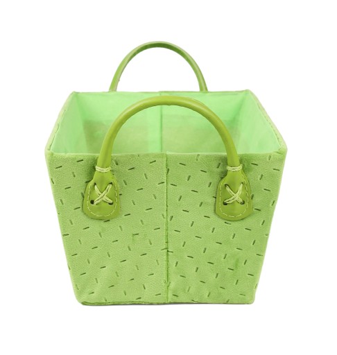 OBDŽNÍKOVÝ ZELENÝ ZAMATOVÝ KOŠÍK 30x17x12/16 cm