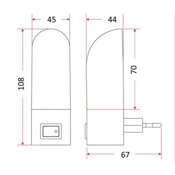 Zásuvná LED nočná lampa 3000K LN-05 RUM-LUX