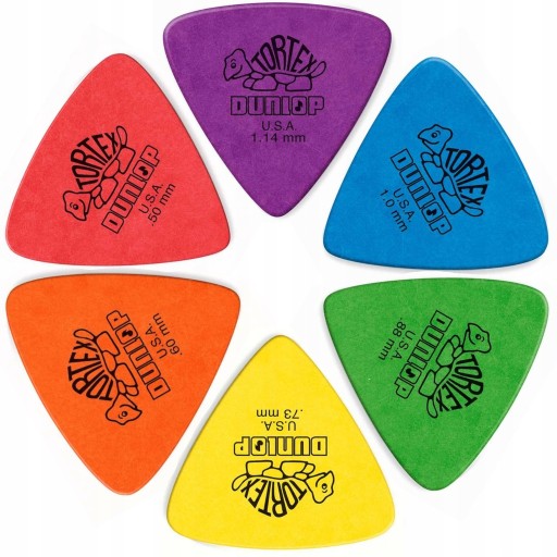 DUNLOP TORTEX SÚPRAVA TROJUHOLNÍKOVÝCH KOCK 6 KS - RÔZNE VEĽKOSTI