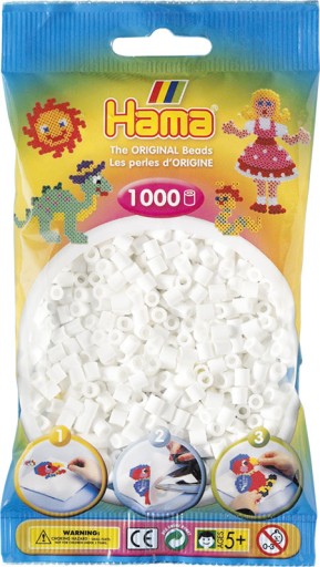 Zažehľovacie korálky BIELY 1000 ks HAMA 01