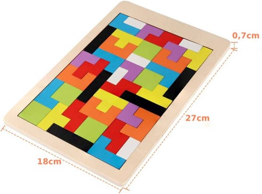 DREVENÉ 3D PUZZLE MONTESSORI DREVENÉ PUZZLE TETRIS 40 KUSOV DREVA