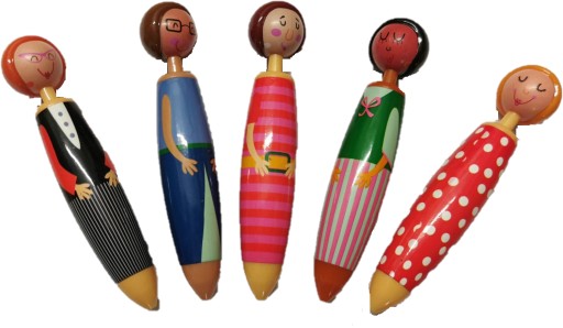 Bábiky BALLPOINT BALLPOINT hrubé 13 cm MODRÉ 5 KS