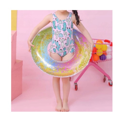 NAFUKOVACIE KOLIESKO NA BAZÉN PLÁŽ VODA GLITTER DÚHA 60 cm
