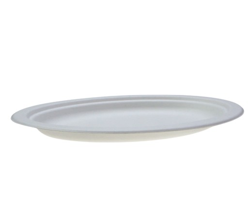 Taniere z cukrovej trstiny oválne biele 199x263mm 50 ks.