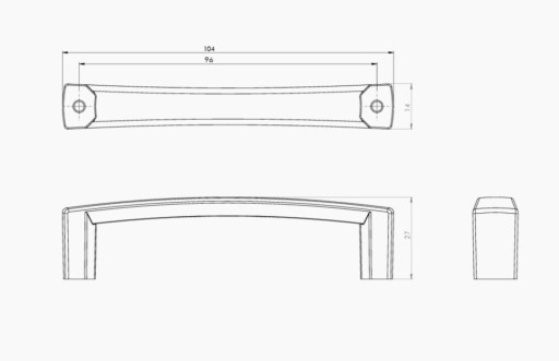 Nábytková úchytka UCM L-104 96mm matná čierna