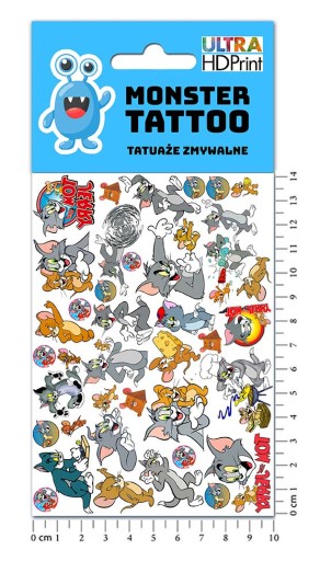 UMÝVAJÚCE DOČASNÉ TETOVANIE PRE DETI TOM A JERRY ORIGINÁLNE DIZAJNY