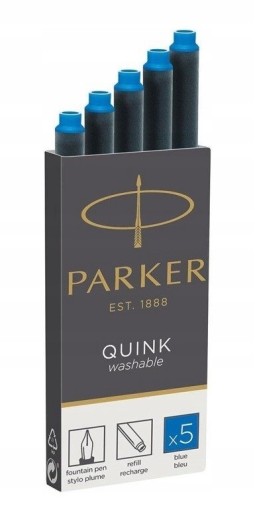 PARKER ORIGINÁLNE UMÝVAJÚCE MODRÉ NÁPLŇKY DO PLNACEJ PER 5 KS