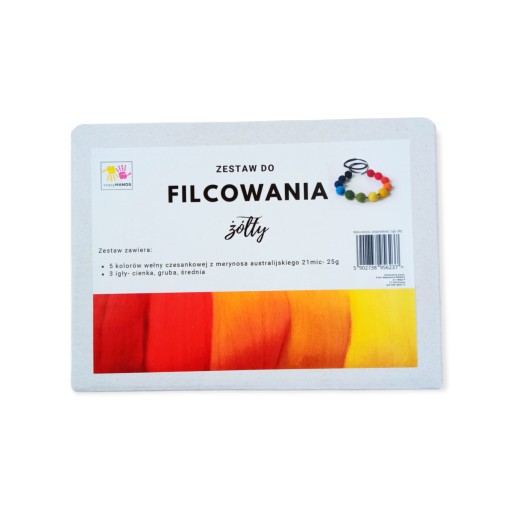 Merino vlna, sada farieb, 3 ihlice: žltá