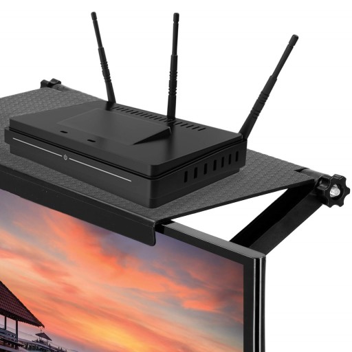 POLICA APLIKOVANÁ NA MONITOR, DRŽIAK, ŠTANDARDNÝ DEKODÉR DVBT TV, ROUTER, NÁSTENNÁ KONZOLA