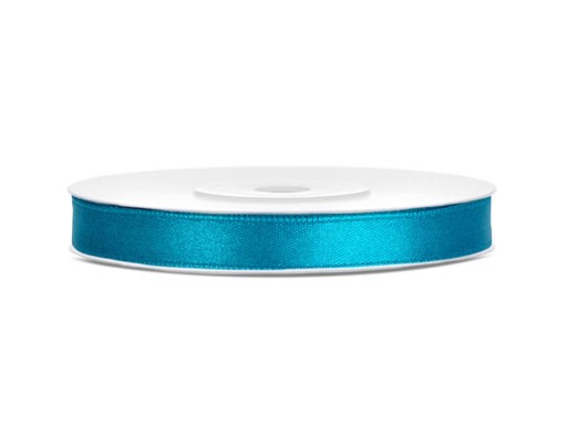 Saténová stuha - tyrkysová 6 mm x 25 m