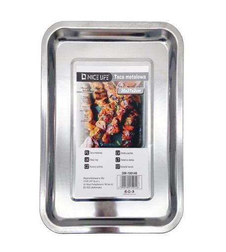 PLYTKÁ KOVOVÁ ZÁSOBNÍK – 36 X 27 X 2 CM – 150146