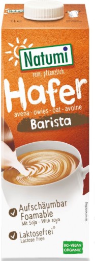 Natumi Ovsený nápoj Hafer Barista Organic Oats Sója bez laktózy 1l