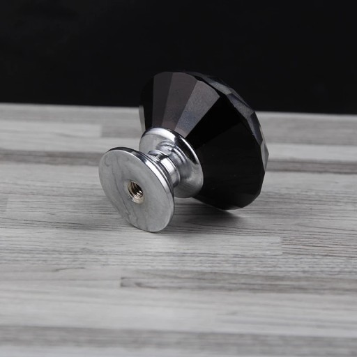 ČIERNY KRIŠTÁĽOVÝ NÁBYTOK 30mm DIAMANTOVÁ KRIŠTÁĽOVÁ KRÚŠŤATKA