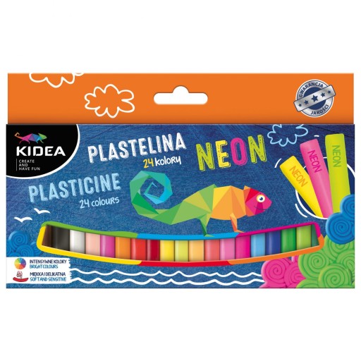 KIDEA PLASTELINA MIX 24 FARIEB NEON 68913