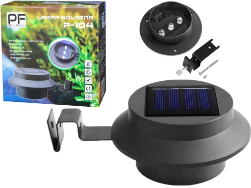 solárne svietidlo 3 LED čierna závesná NÁSTENNÁ LAMPA P-104