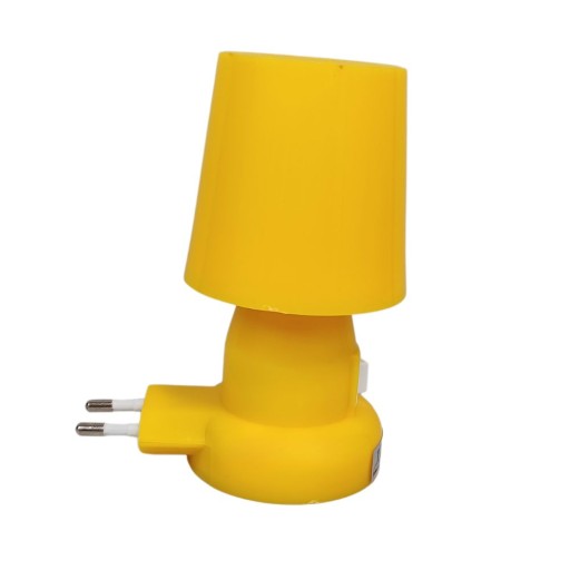 ŽLTÁ nočná lampa + E14 žiarovka TEPLÁ FARBA IP20 spálňa do zásuvky
