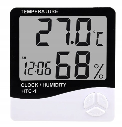 TERMOSTANICA TEPLOMER ELEKTRONICKÝ vlhkomer HODINY VLHKOMERU