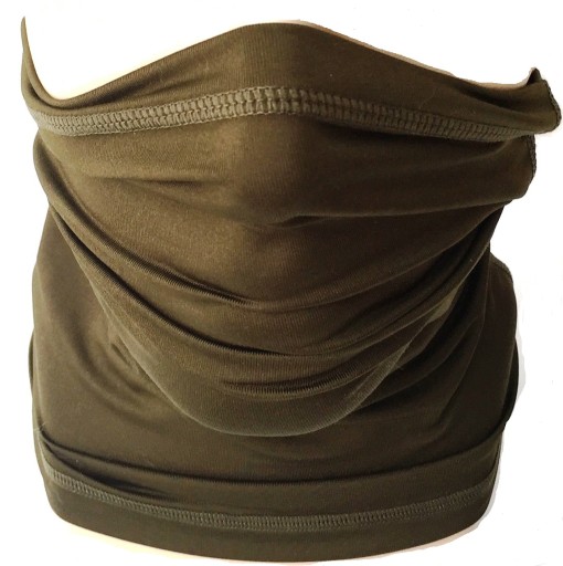 Olivový poľovnícky šál, šatka, maska