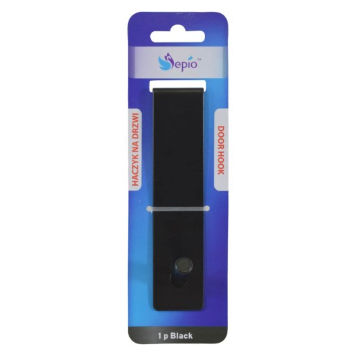 Čierny háčik do sprchy, štýlový, stabilný držiak na uteráky
