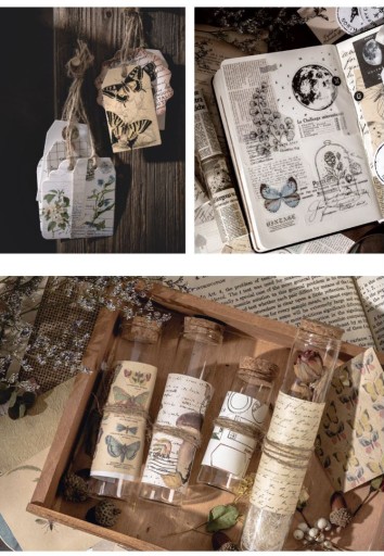 NÁLEPKY PRE PLÁNOVAČ DENNÍKOV SCRAPBOOKING VINTAGE NOTEBOOK ŠKOLSKÉ DEKORATÍVNE