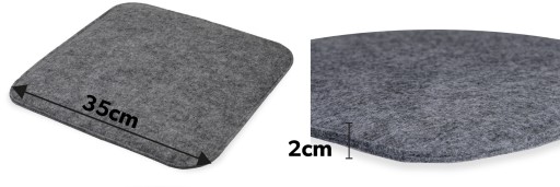 VANKÚŠ NA STOLIČKU 35x35 Z DEKORATÍVNEHO Štvorcového PLSTIČE, TMAVO SIVÁ
