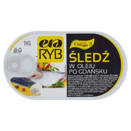 Era Ryb Sleď v oleji, gdanský spôsob, 170 g