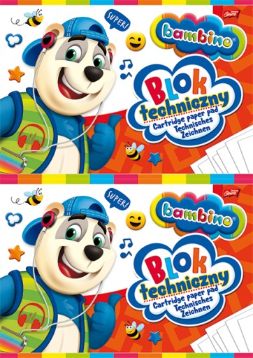 Technická podložka A4 biela 10 listov Bambino školská podložka x 2 kusy