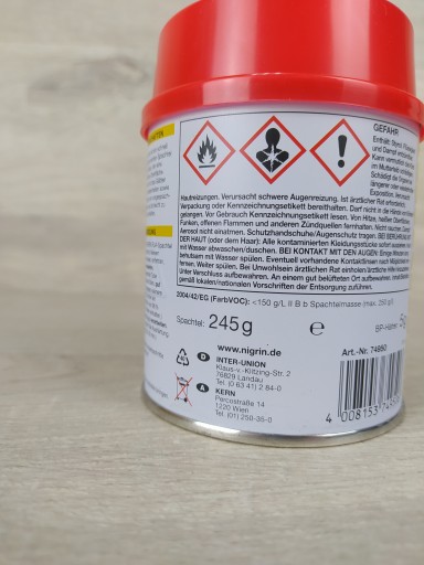 NIGRIN Putty Jemný tmel 245g + 5g tužidlo