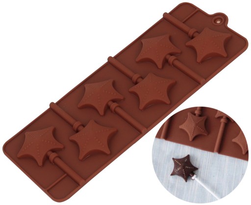 Silikónová forma na tyčinky s čokoládovou hviezdou LOllipops