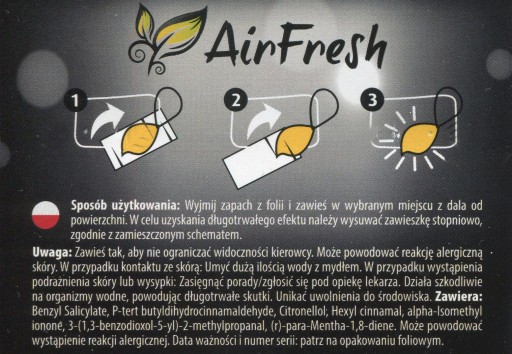 Vôňa do auta AirFresh Grapefruit
