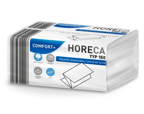 Univerzálna papierová utierka Horeca comfort, 150 listov, skladaná, razená