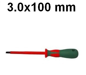 Izolovaný plochý skrutkovač 3,0 x 100 mm Jonnesway