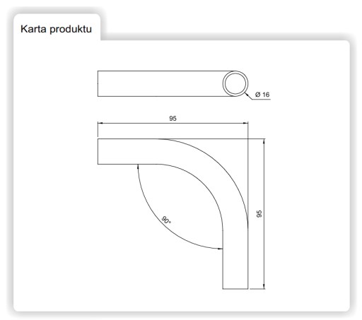 KUCHYNSKÝ KRÚŽKOVÝ OBLÚK NA ZÁSUVKU 90* CHROM L-16/90 AMIX