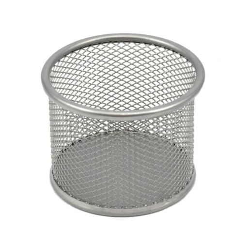KOVOVÝ NÁDOBÍ NÁDOBA 90X68MM STRIEBORNÁ STOL