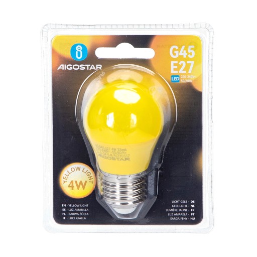 Dekoratívna LED žiarovka E27 na 230V G45 4W žltá