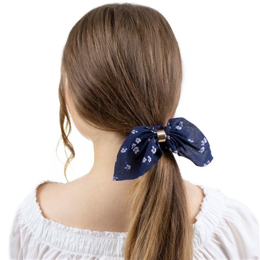 FROTKA kvety SCRUNCHIES gumička do vlasov, námornícka modrá